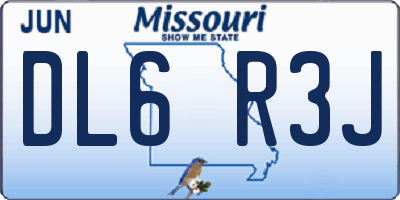 MO license plate DL6R3J