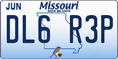 MO license plate DL6R3P