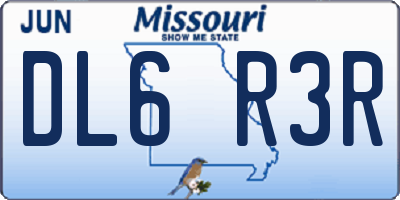 MO license plate DL6R3R
