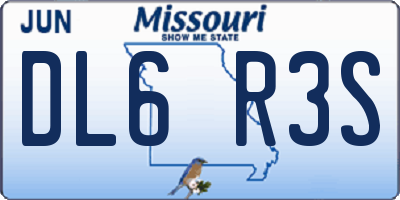 MO license plate DL6R3S