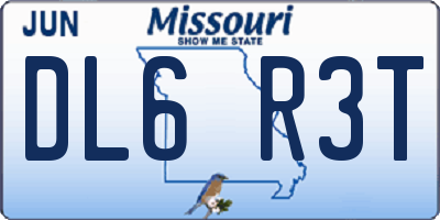 MO license plate DL6R3T