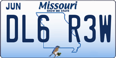 MO license plate DL6R3W