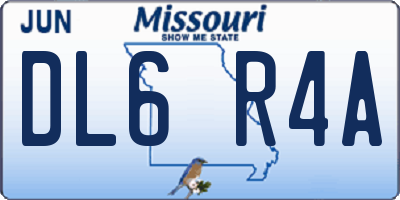MO license plate DL6R4A