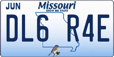 MO license plate DL6R4E