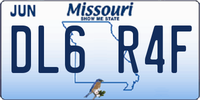 MO license plate DL6R4F