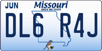 MO license plate DL6R4J