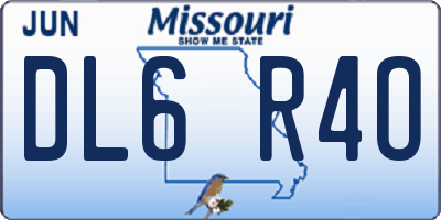 MO license plate DL6R4O
