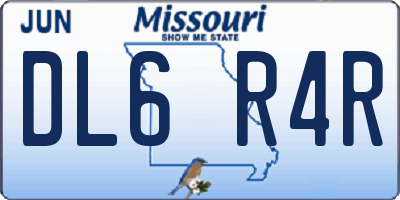 MO license plate DL6R4R