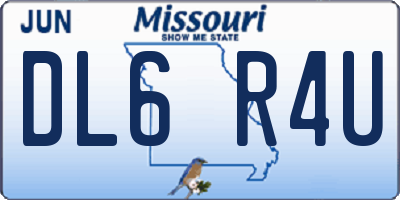 MO license plate DL6R4U