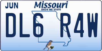 MO license plate DL6R4W