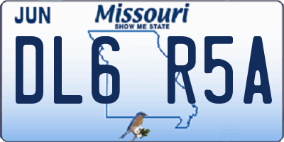 MO license plate DL6R5A