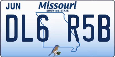 MO license plate DL6R5B