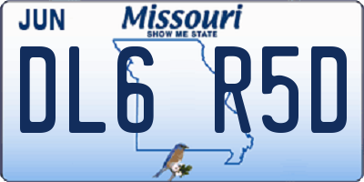 MO license plate DL6R5D