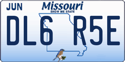 MO license plate DL6R5E