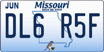 MO license plate DL6R5F