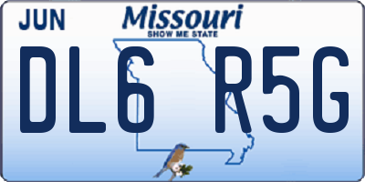 MO license plate DL6R5G