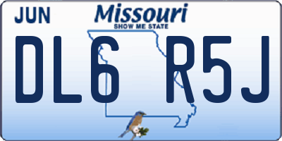 MO license plate DL6R5J
