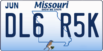 MO license plate DL6R5K