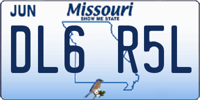 MO license plate DL6R5L