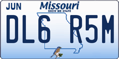 MO license plate DL6R5M