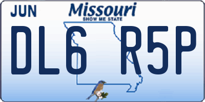 MO license plate DL6R5P