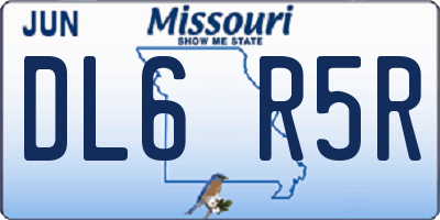 MO license plate DL6R5R