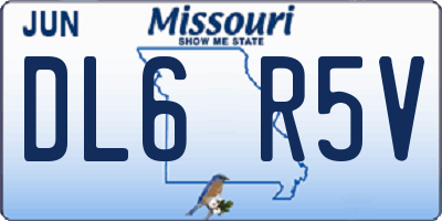 MO license plate DL6R5V
