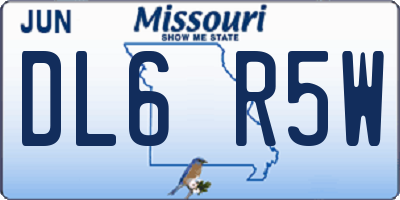 MO license plate DL6R5W