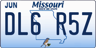 MO license plate DL6R5Z