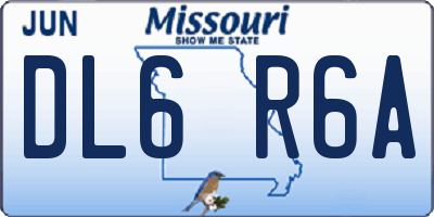 MO license plate DL6R6A