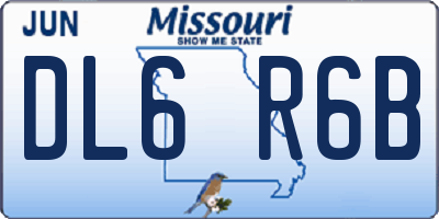 MO license plate DL6R6B