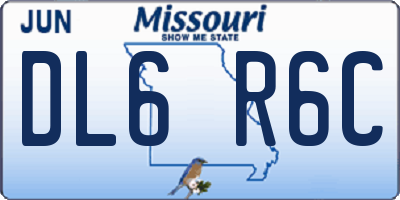 MO license plate DL6R6C