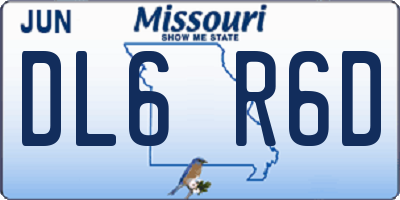MO license plate DL6R6D