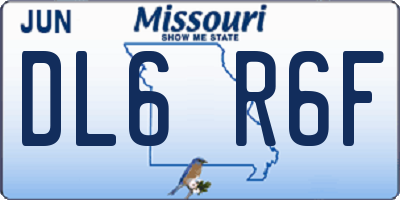 MO license plate DL6R6F