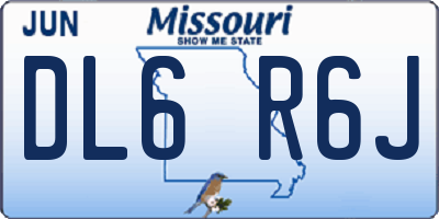 MO license plate DL6R6J