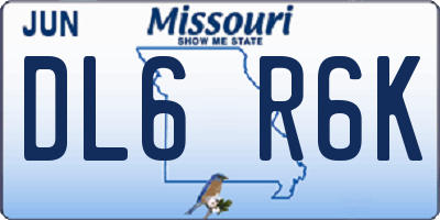 MO license plate DL6R6K