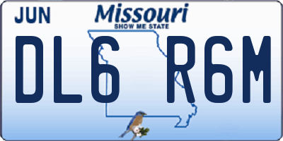 MO license plate DL6R6M