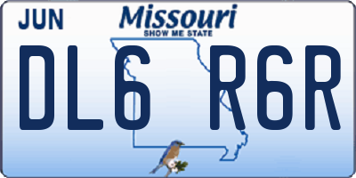 MO license plate DL6R6R