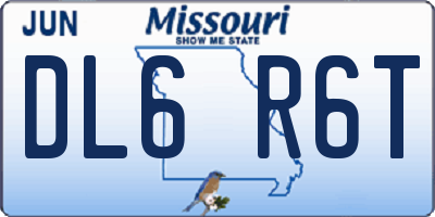 MO license plate DL6R6T