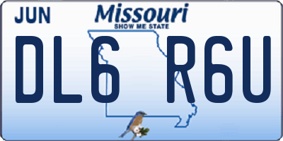 MO license plate DL6R6U