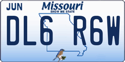 MO license plate DL6R6W