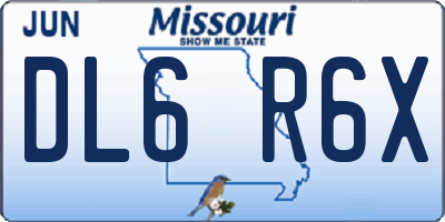 MO license plate DL6R6X
