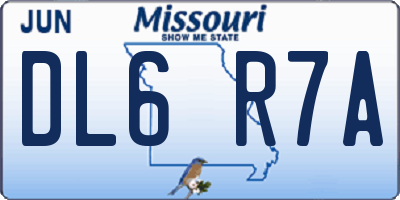 MO license plate DL6R7A