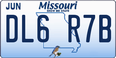 MO license plate DL6R7B