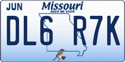 MO license plate DL6R7K