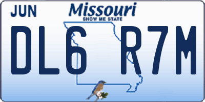 MO license plate DL6R7M