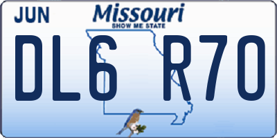 MO license plate DL6R7O