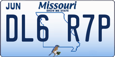 MO license plate DL6R7P