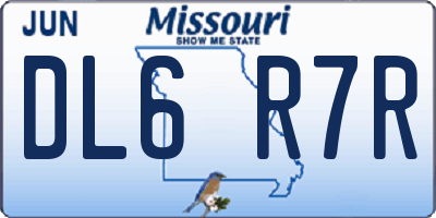 MO license plate DL6R7R