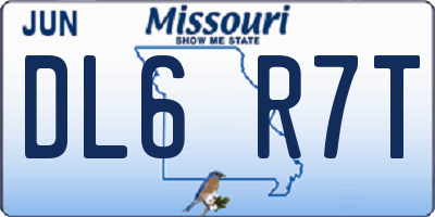 MO license plate DL6R7T